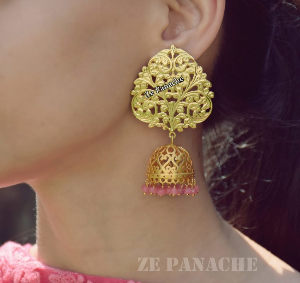 LEAF TOP GOLD JHUMKIS