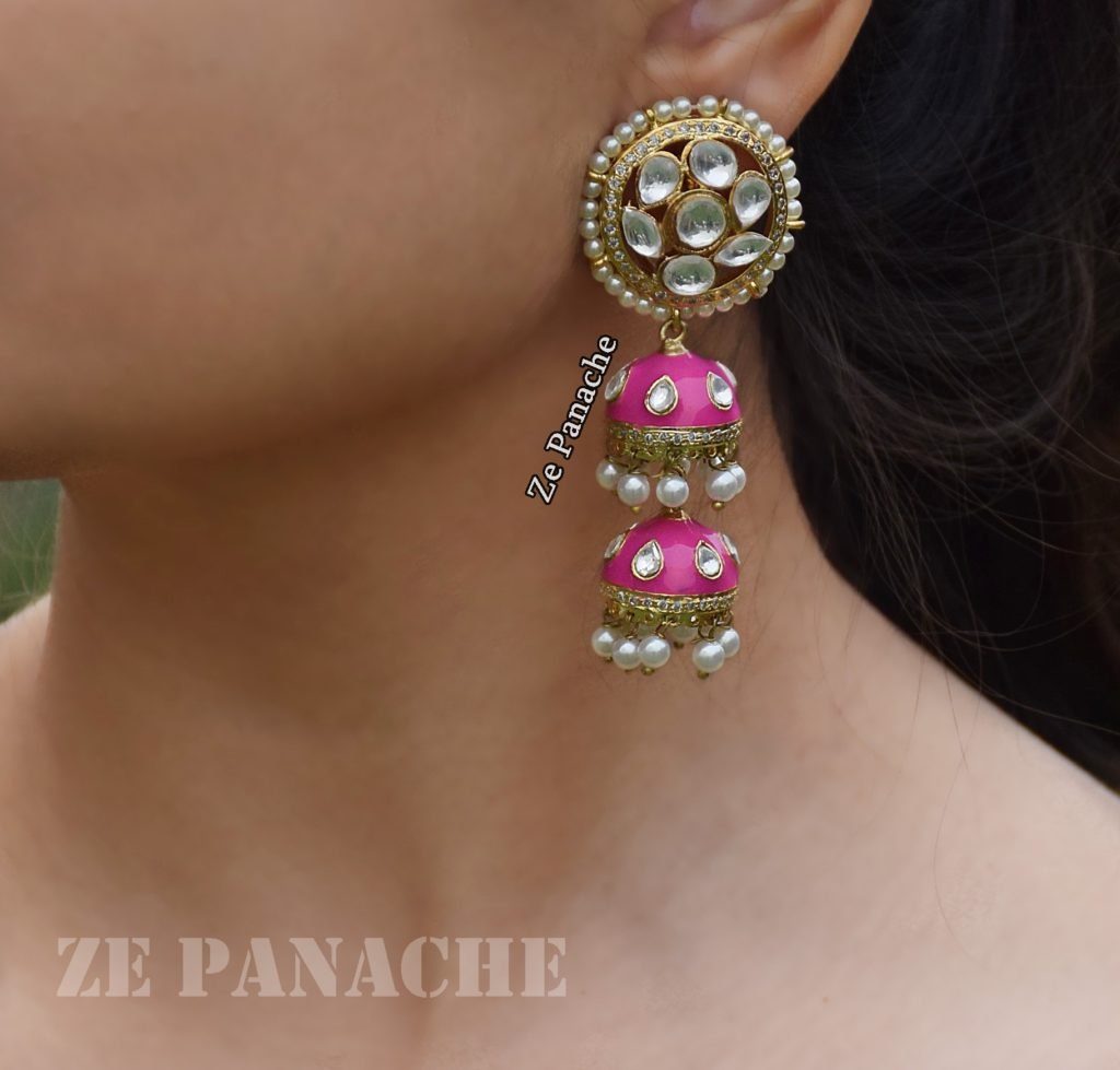 PADMA PINK JHUMKIS