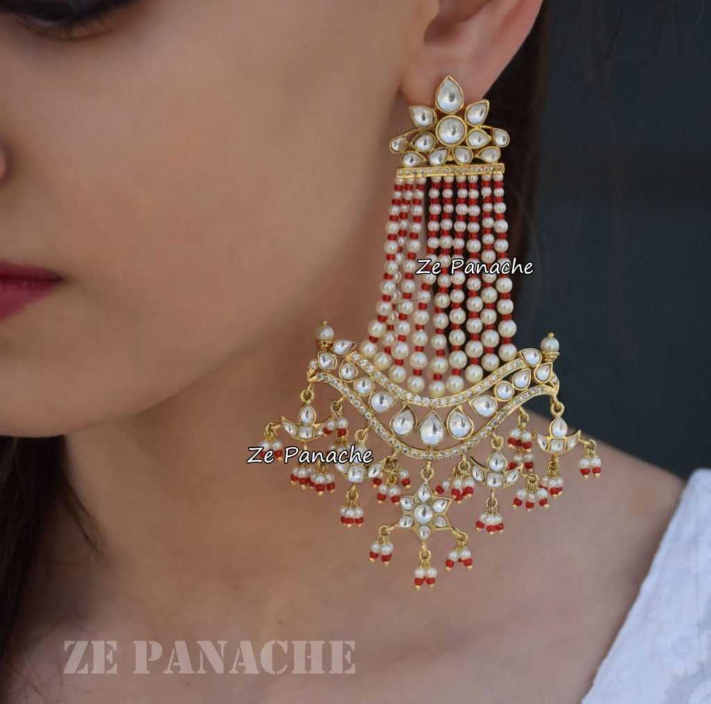 PAKEEZAH RED JHOOMAR EARRINGS