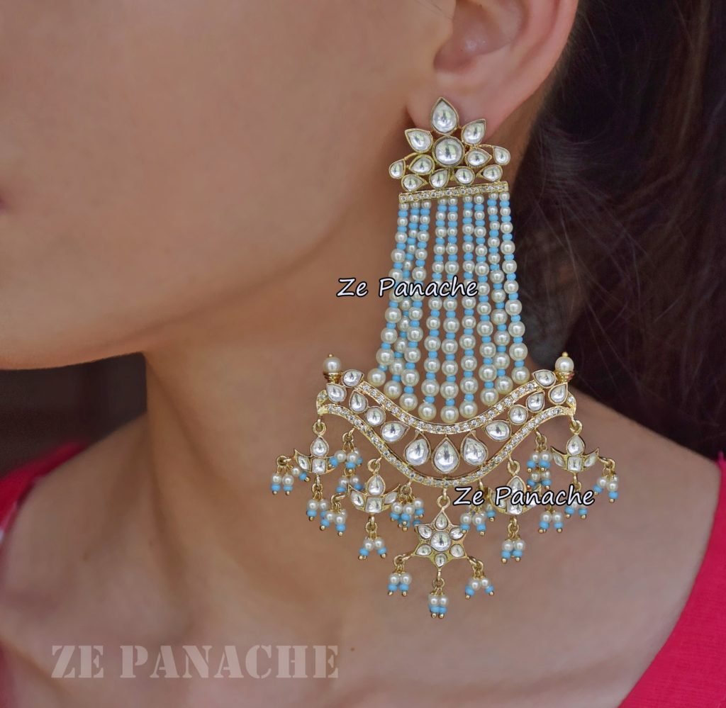 Pakeezah Turquoise Jhoomar Earrings