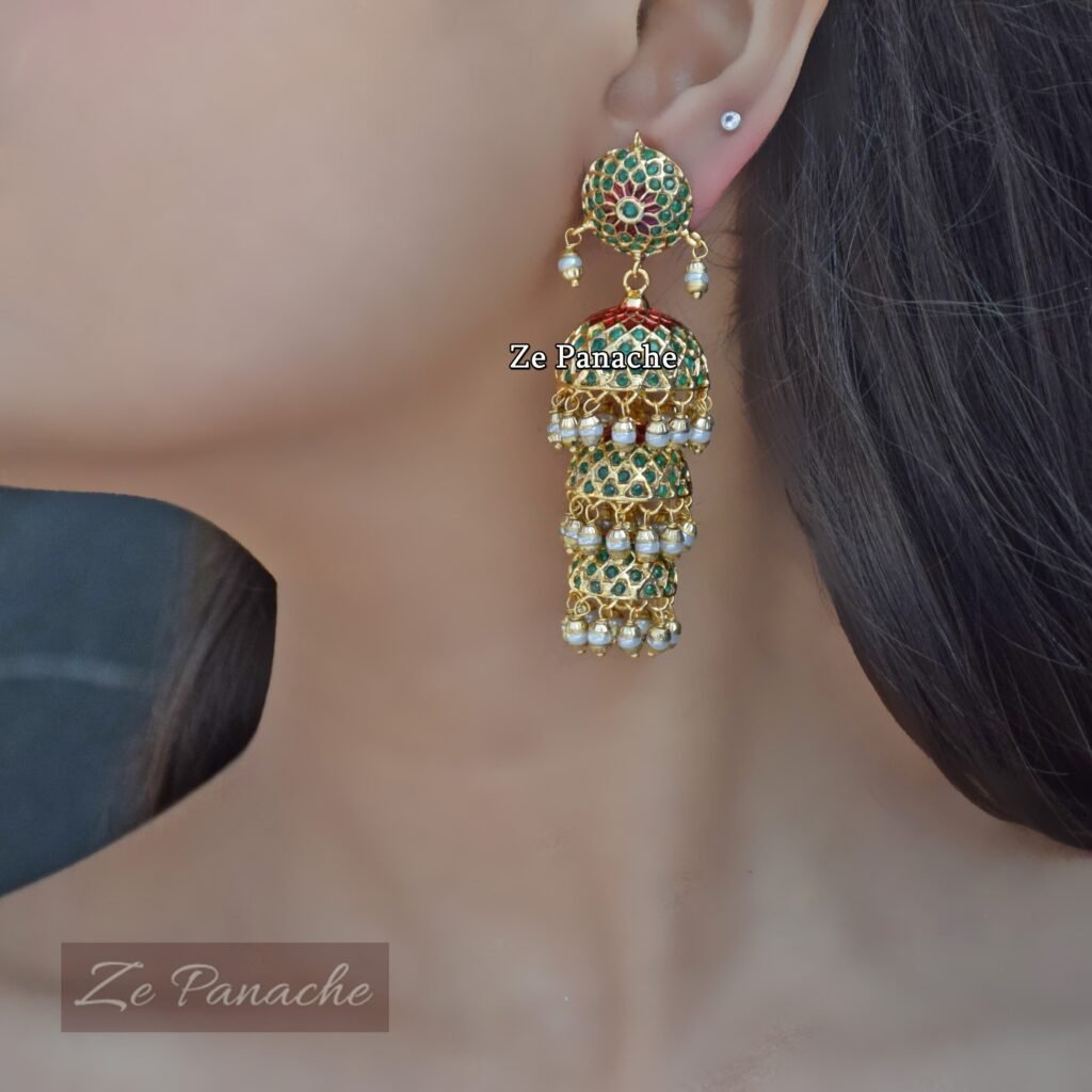NAHEEDA GREEN JHUMKIS