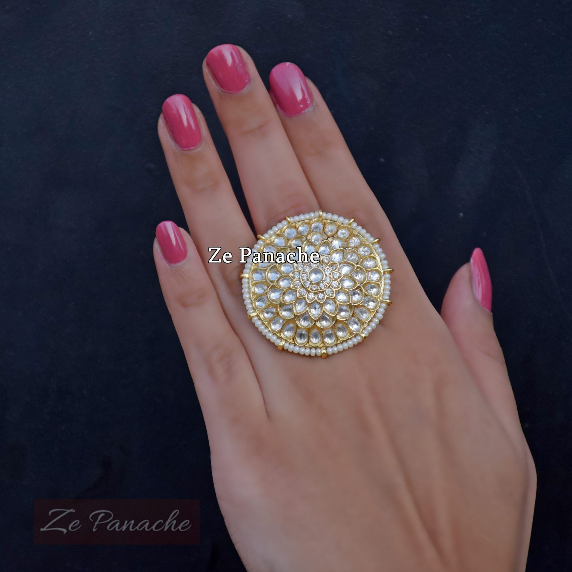 QTT Luxury Female Big Round Freshwater Pearls Wedding Rings Brilliant  Zircon Inlady Vintage Wedding Party Hand Jewelry - AliExpress