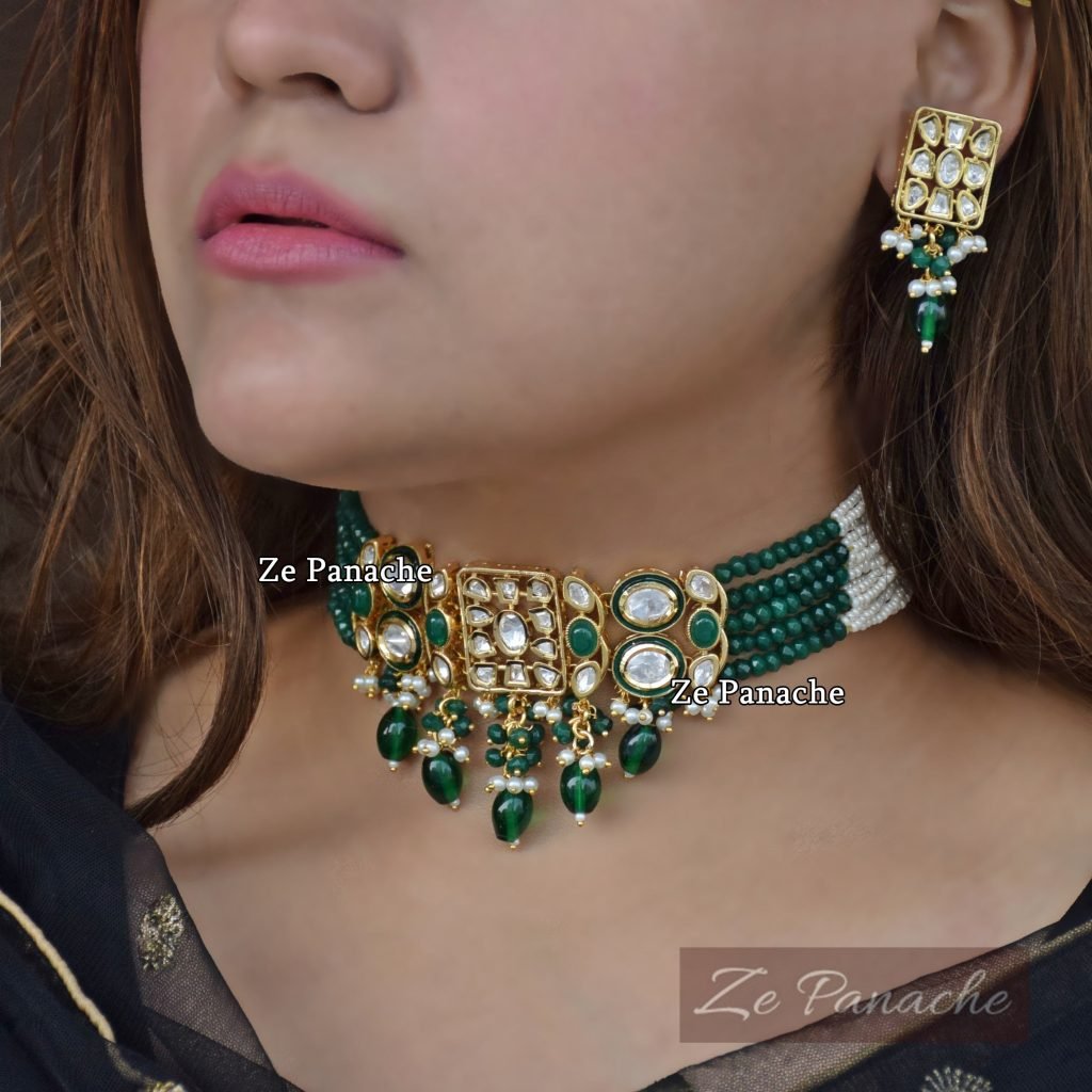 GUNEET GREEN CHOKER SET