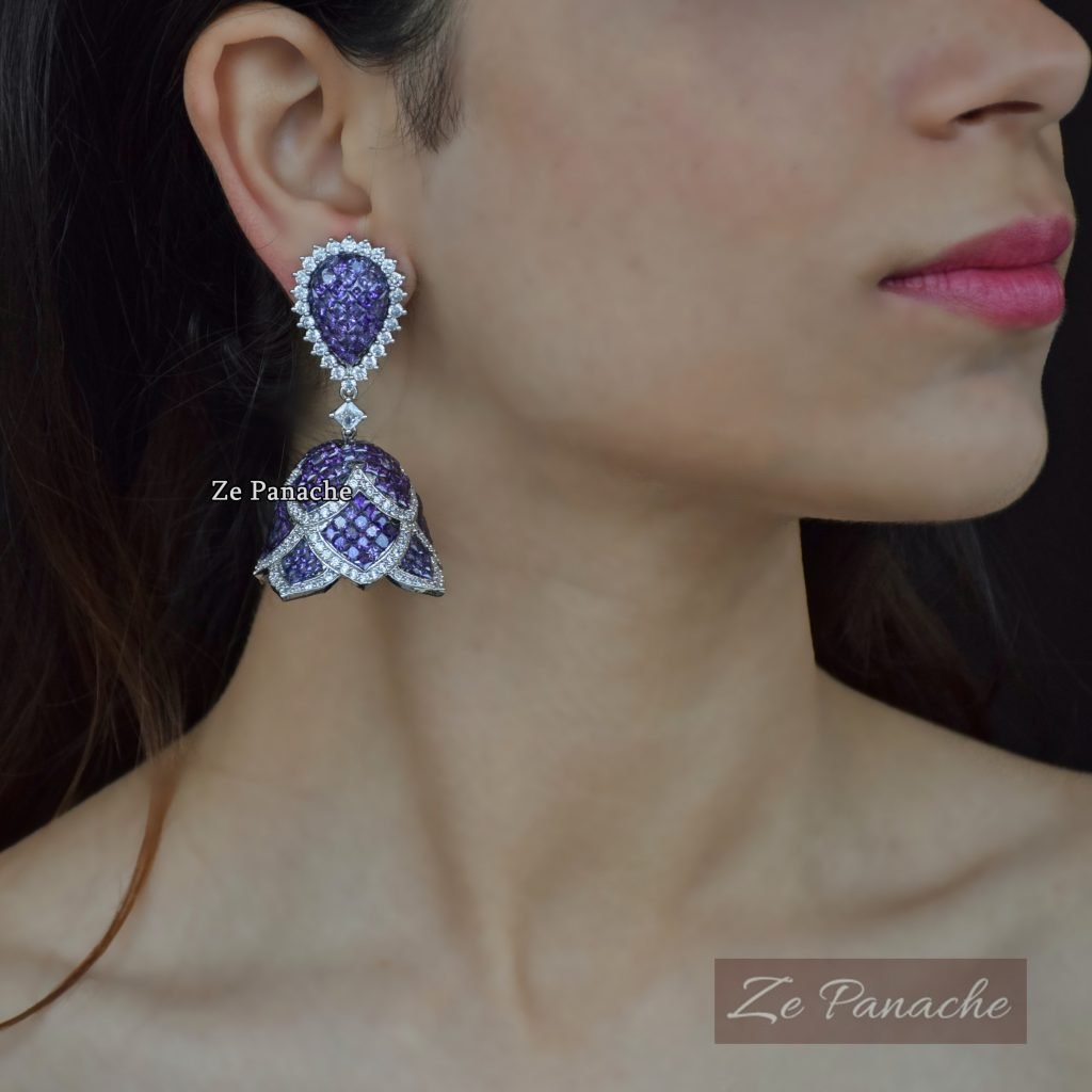 LISA PURPLE JHUMKIS