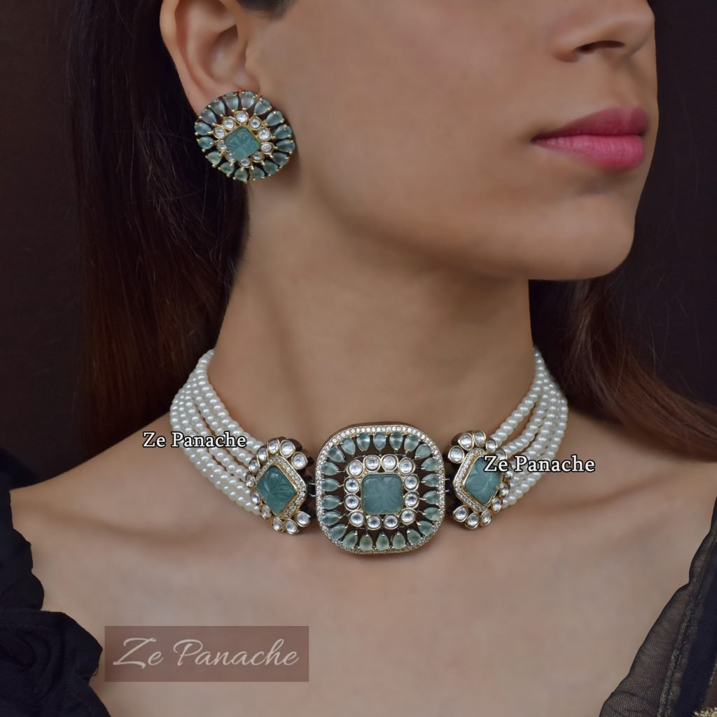 RAHANA GREEN NECKLACE SET