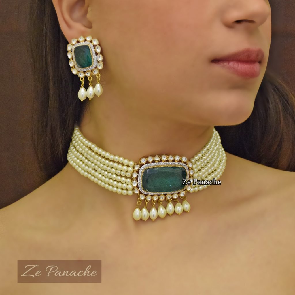 CHINMAYA GREEN CHOKER SET