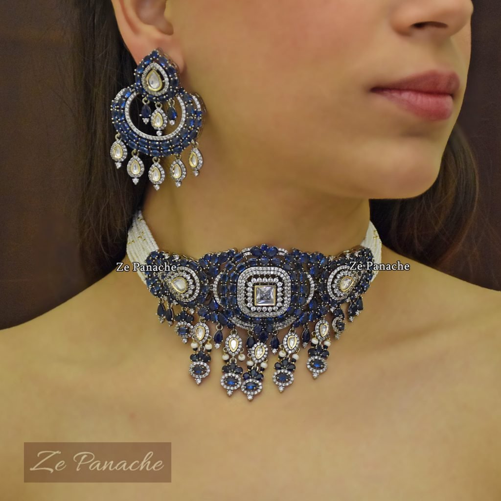 NATALIA BLUE CHOKER SET
