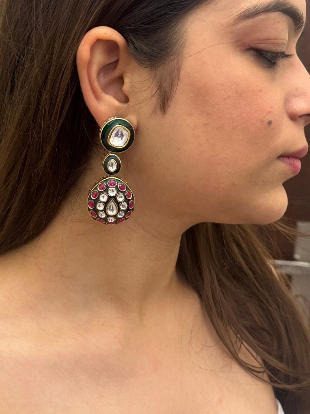 RAMNEEK POLKI EARRINGS